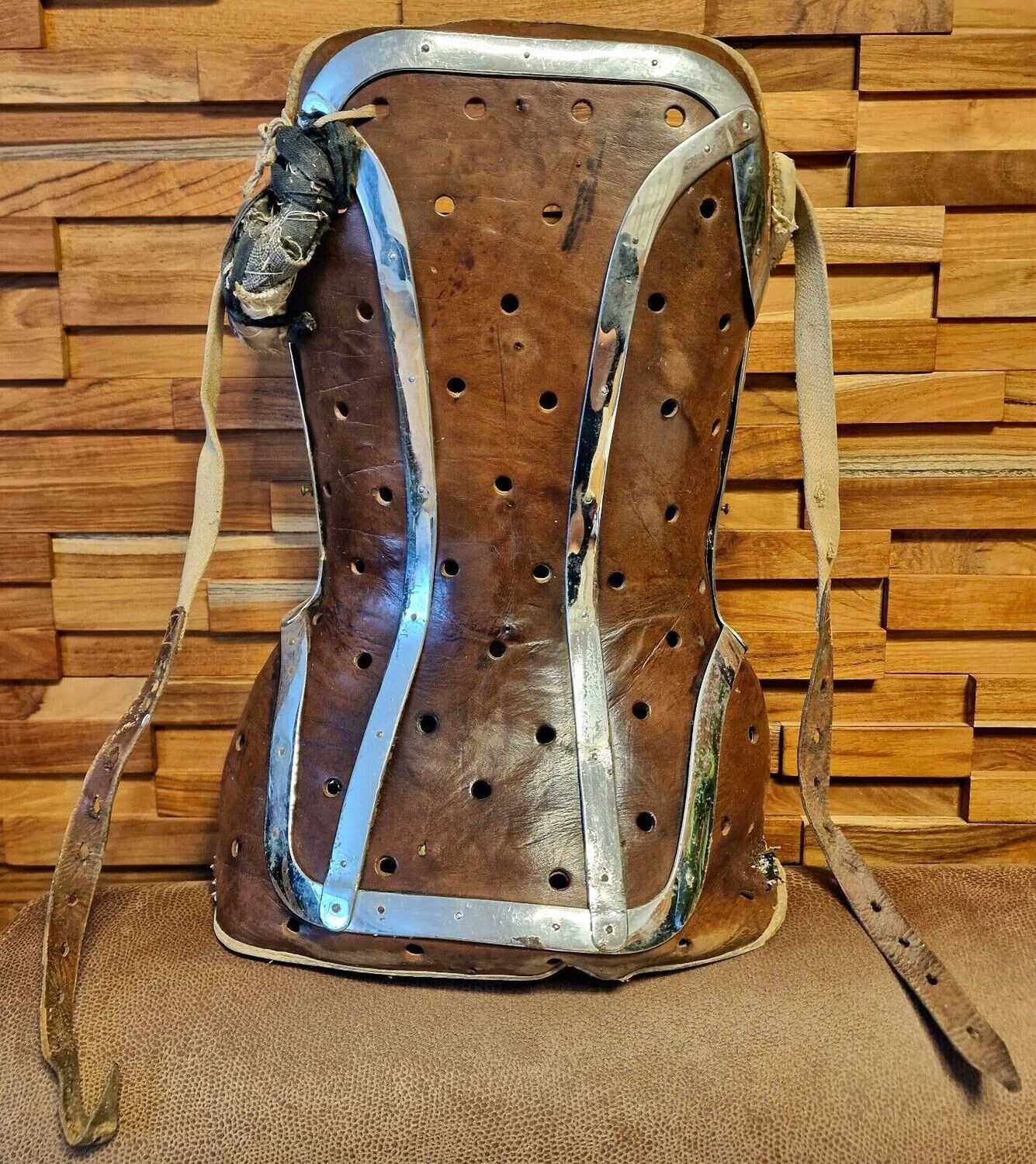 Rare 19th Century Antique Original French Leather Medical Scoliosis Corset