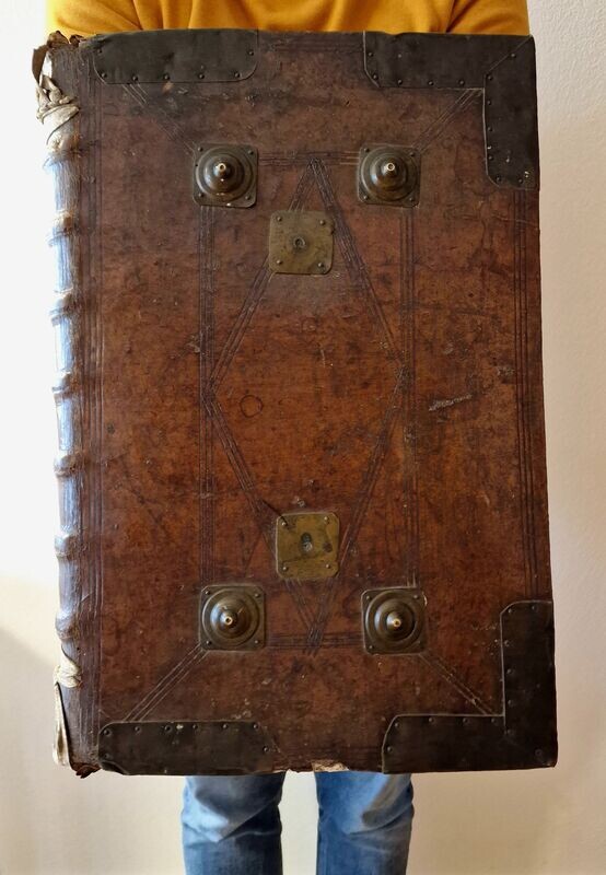 Antique Rare Massive Antiphonal or Choir Book printed in 1784 Very Heavy 21 Inches