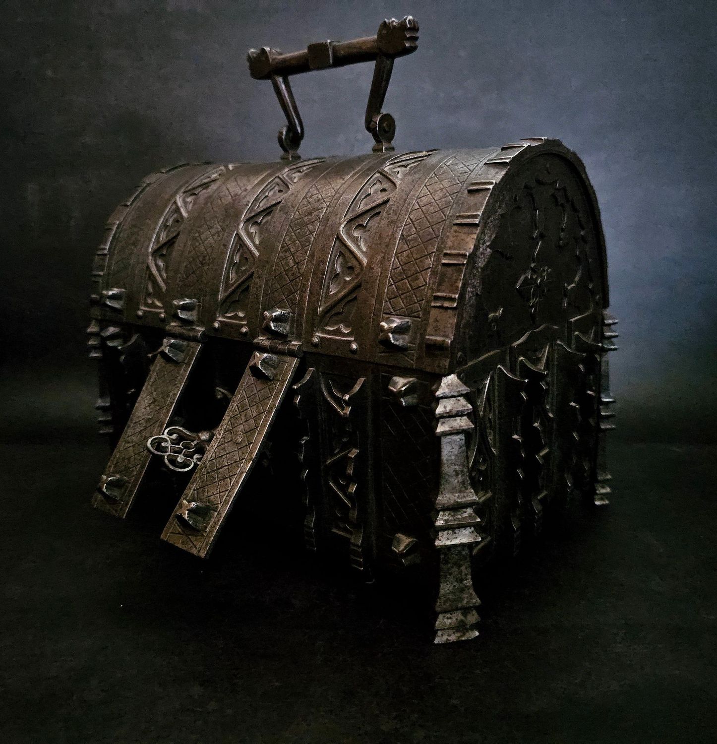 A very rare Gothic Design Iron Case