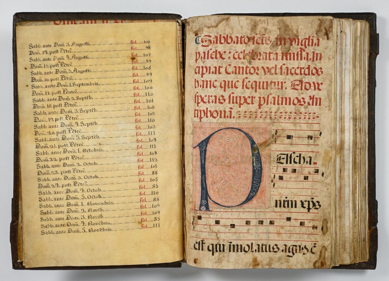 RESERVED MC! Antique 16th century Spectacular Antiphonary on Vellum Large Folio 61 cm x 41 cm
