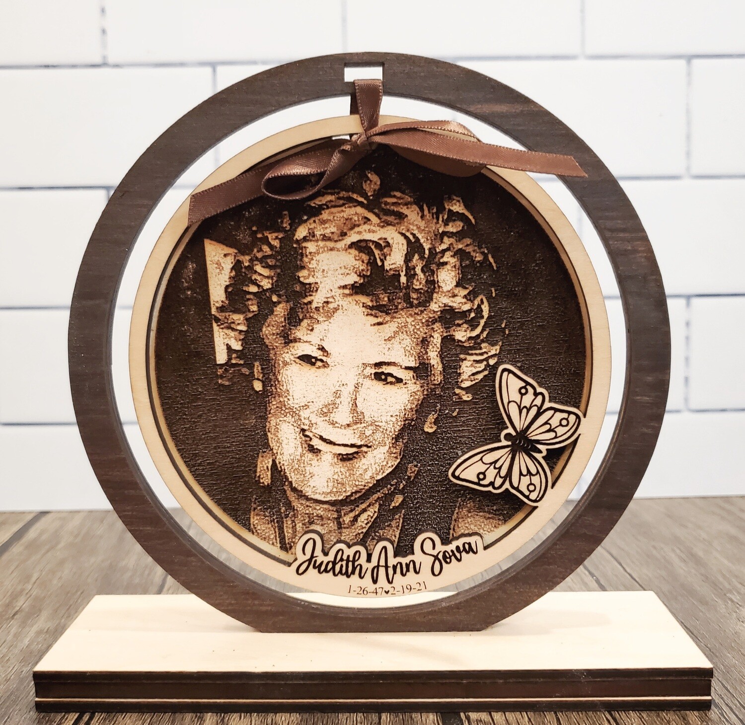 Butterfly Photo Engraved Memorial Keepsake