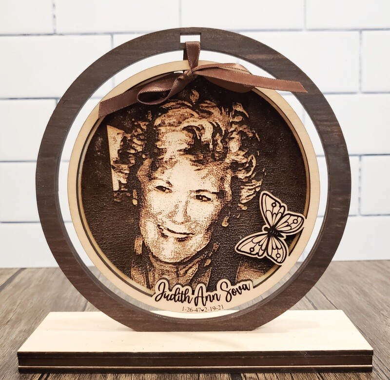 Butterfly Photo Engraved Memorial Keepsake
