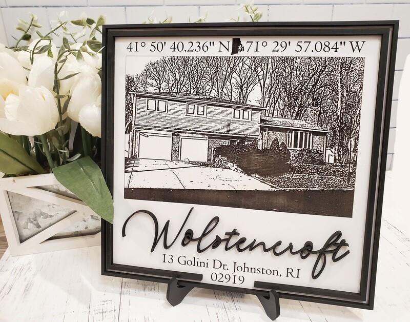 Modern Property Polaroid Photo Engraving