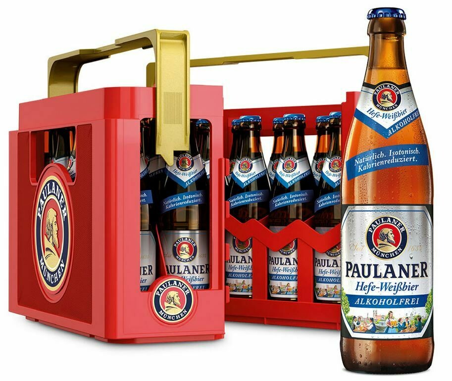 1 x Kiste Paulaner Hefeweißbier alkoholfrei 20 x 0,5 l (Glas Mehrweg)