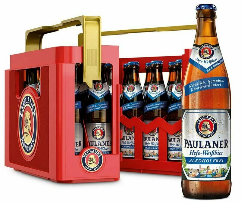 1 x Kiste Paulaner Hefeweißbier alkoholfrei 20 x 0,5 l (Glas Mehrweg)