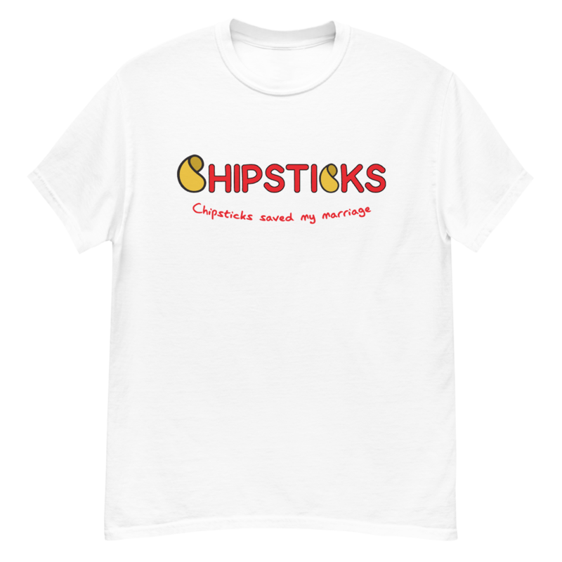 &quot;Chipsticks saved my marriage&quot; Men&#39;s heavyweight tee 