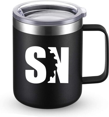 Black Sawdust Nation Insulated Mug with Lid