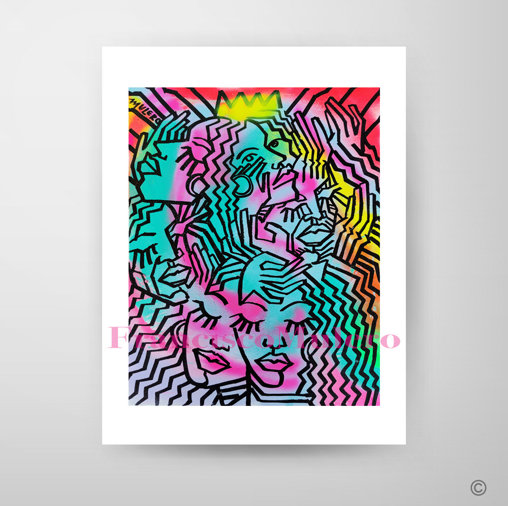GIRL WITH HOOP EARRINGS Signed Art Print By Francisco Mulero