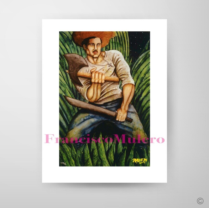 HACHA Y MACHETE Signed Art Print By Francisco Mulero