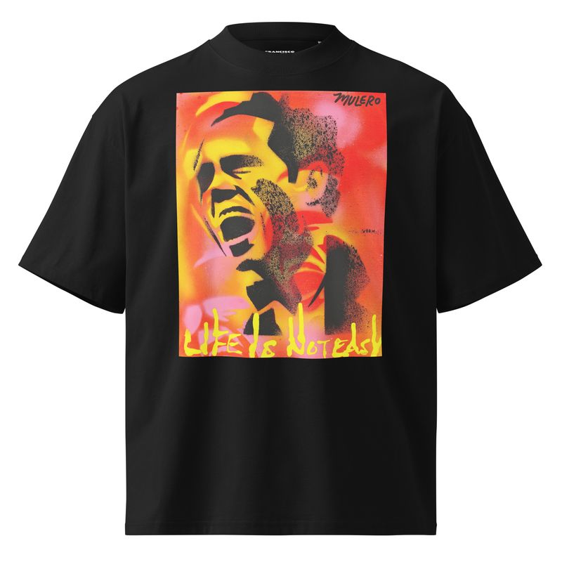 Life Is Not easy Albizu Unisex organic oversized high neck t-shirt