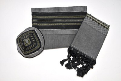 GREY & GOLD -Large Tallit (Prayer Shawl) PACKAGE GREY & GOLD -Large Tallit (Prayer Shawl) PACKAGE