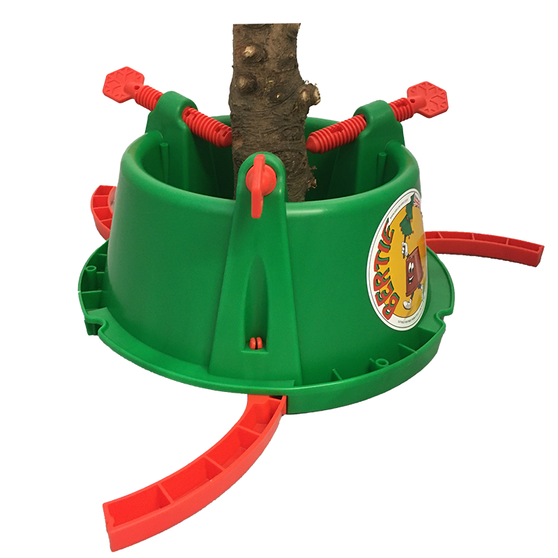 Bertie Water-filled Needlestop Christmas Tree Stand- Green/Red