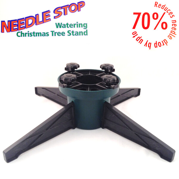 Medium Water-filled Needlestop Christmas Tree Stand- Dark Green/ Black
