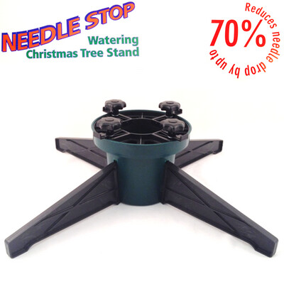 Medium Water-filled Needlestop Christmas Tree Stand- Dark Green/ Black