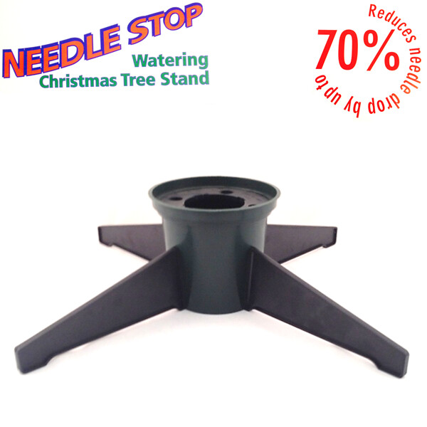 Small Water-filled Needlestop Christmas Tree Stand- Dark Green/ Black