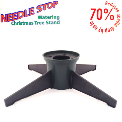 Small Water-filled Needlestop Christmas Tree Stand- Dark Green/ Black