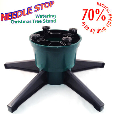 Large Water-filled Needlestop Christmas Tree Stand- Dark Green/ Black