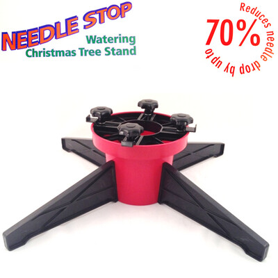 Medium Water-filled Needlestop Christmas Tree Stand- Red/ Black