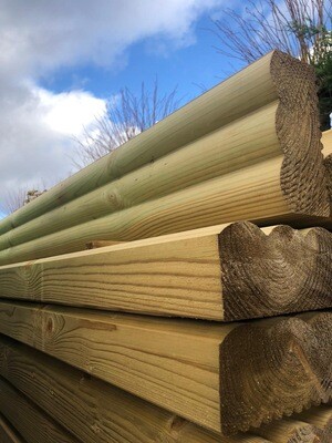 8ft Tanalised Profiled Sleepers 2.4m (200x100mm) *2 Colours Available