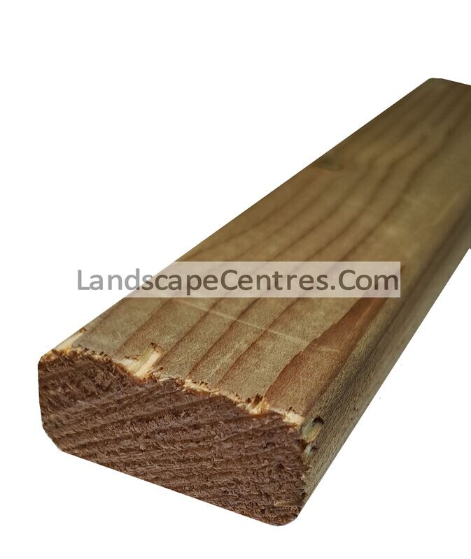 Rounded Slatted Wall Timbers 1 1/2" x 1" Tanalised (42x19mm)