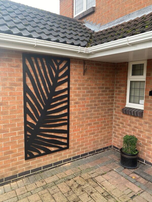 Palm Trellis Charcoal black (1830x900x18mm)
