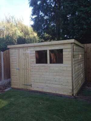 The Sturdy Tanalised Pent Shed- All sizes available