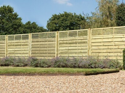 Elite Slatted Top European Fence Panel *1 Size Available*