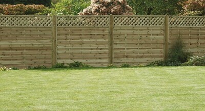 Sussex Square Horizontal Lattice Top European Fence Panel
*3 Sizes Available*