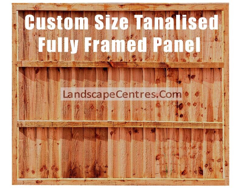 Custom Width Fully Framed Tanalised (Brown) Featheredge Fence Panel *Please Choose Size*