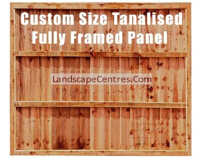 Custom Size Fully Framed Featheredge Fence Panel- Tanalised Brown *Please Choose Size*