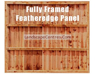 Fully Framed Featheredge Fence Panel- Nut Brown *Please Choose Size*