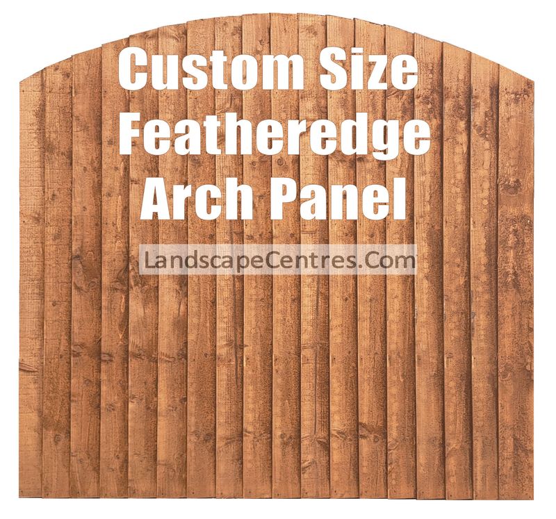 Custom Width Featheredge Arched Fence Panel- Nut Brown *Please Choose Size*