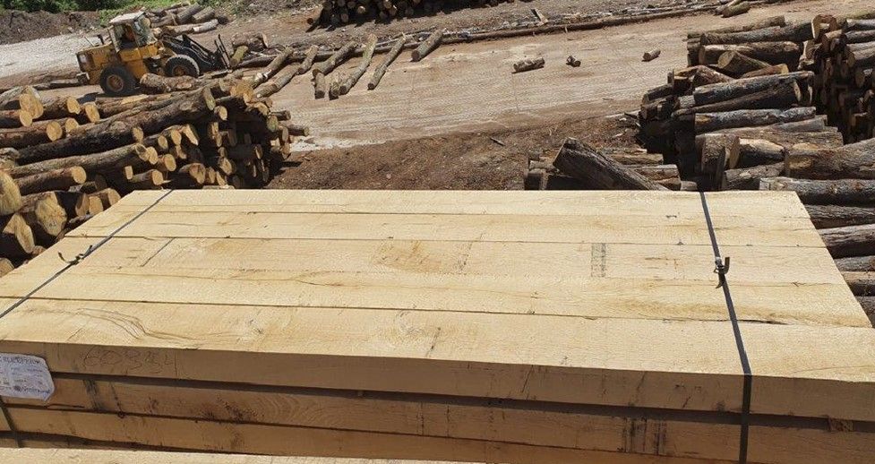 8ft Untreated New Oak Timber Sleepers 2.4m (190x90mm)
