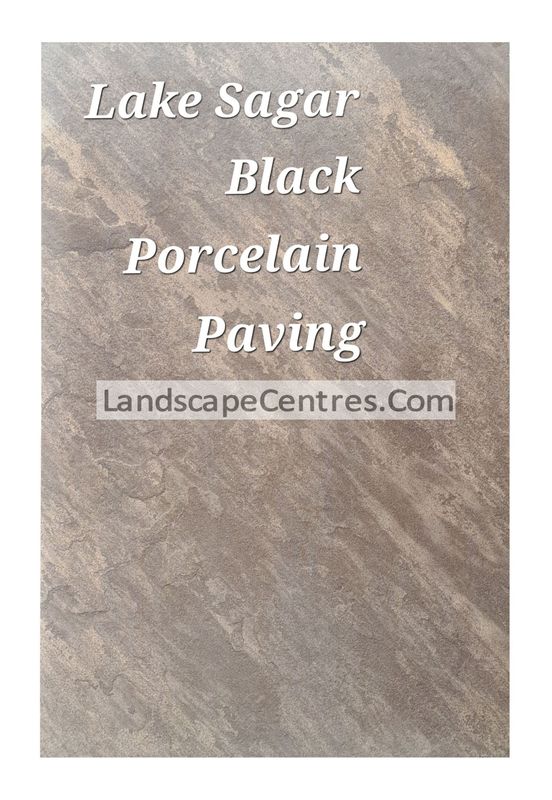 Lake Sagar Black Porcelain Paving Slab- From £26 per m2 (3 Sizes Available)