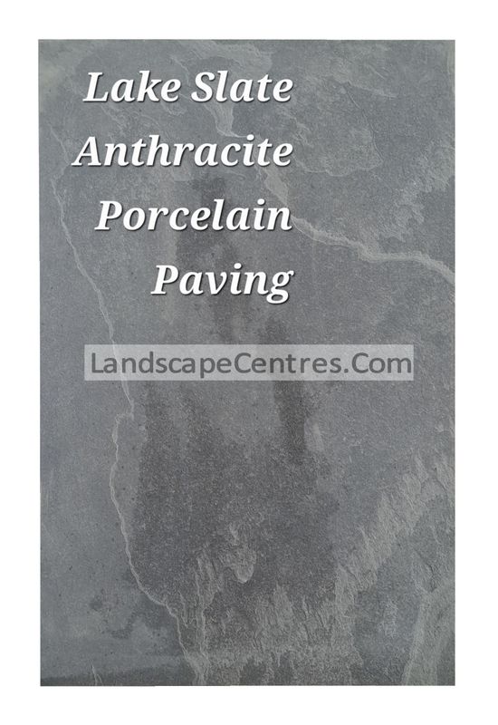 Lake Slate Anthracite Porcelain Paving Slab- From £26 per m2 (3 Sizes Available)