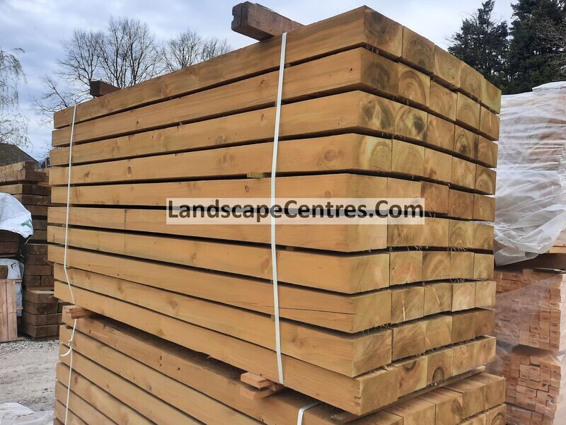8ft Green Tanalised Timber Sleepers 2.4m (200x100mm) 8ft Green Tanalised Timber Sleepers 2.4m (200x100mm)