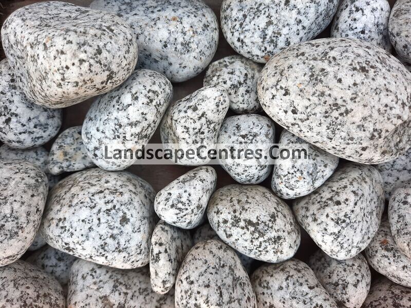 Silver Granite Pebbles 25-40mm *20Kg Bag Only* Silver Granite Pebbles 25-40mm *20Kg Bag Only*