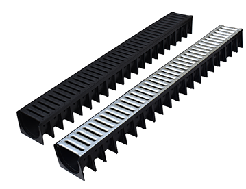 Drainage Channels- Black Plastic Tops (2 Thicknesses)