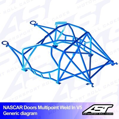 ROLL CAGE NISSAN SILVIA (S13) 3-DOORS HATCHBACK MULTIPOINT WELD IN V5 NASCAR-DOOR FOR DRIFT