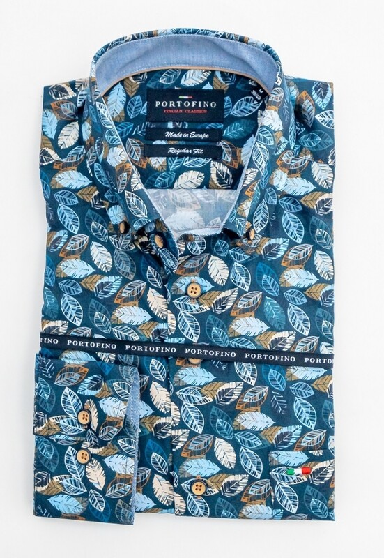 Portofino shirt lange mouw blauw Portofino shirt lange mouw blauw