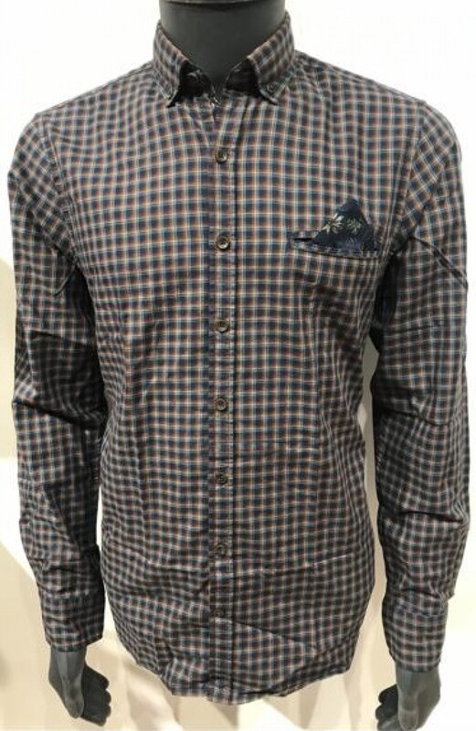 Basefield geruit shirt 219015774 blue Basefield geruit shirt 219015774 blue