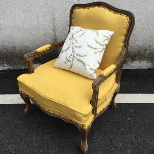 Vintage European Antique Armchair - Full Fabric