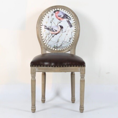 Custom Made Antique American Chairs with Artistic Graphics Imprint on the Dining Pieces