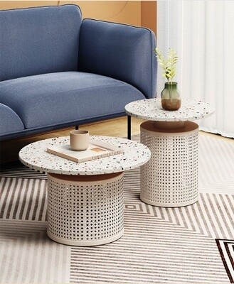 Artistic Exquisite Pattern Based Coffee Table with Selection of Terrazzo, Scandinavian And Natural Mineral Table Top
