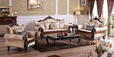 Luxury Antique French Sofa Set, Classy Brown, Cream, Beige For Living Room & Commercial
