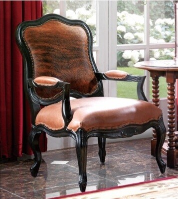 Antique Genuine Rare Leather Arm Chair, Vintage Hall Chair, Lobby Chair