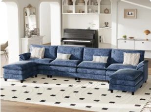 Modular Sectional Sofa with 2 Ottoman, 4-Seat Sectional Sofa Couches