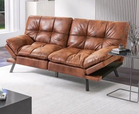 Foldable Retro PU Leather Sofa