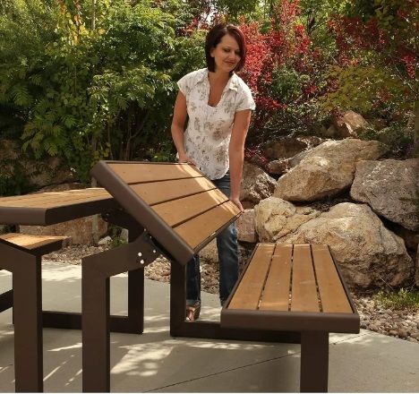 Garden Bench Convertible to Table - 1 pc