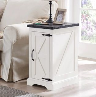 Vintage American Side Table with USB Port